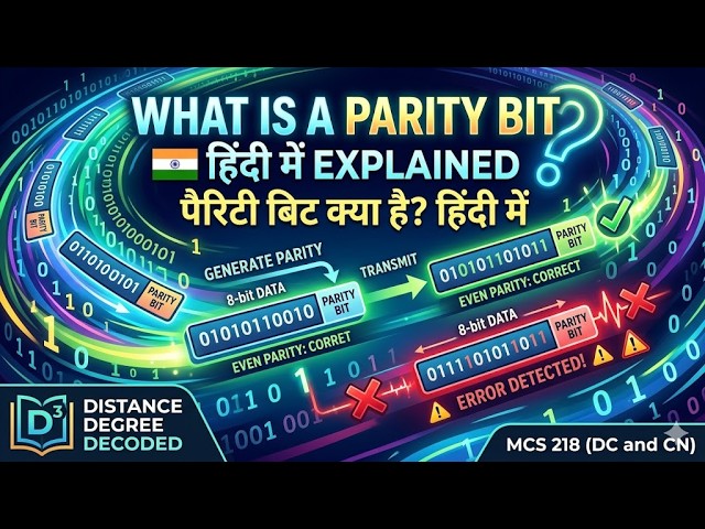 What is a Parity Bit? 1D & 2D Parity Checks | MCS-218 #ignou