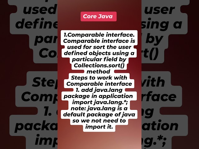 "Mastering Comparable Interface in Java: Sorting User-Defined Objects with Collections.sort()"