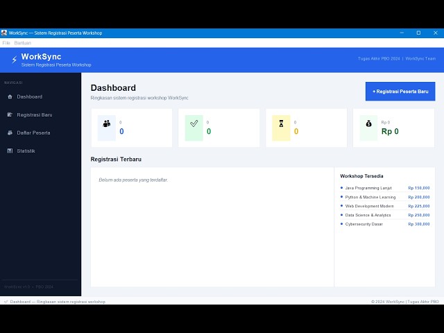 WorkSync — Sistem Registrasi Peserta Workshop | Tugas Akhir PBO Kelompok 1