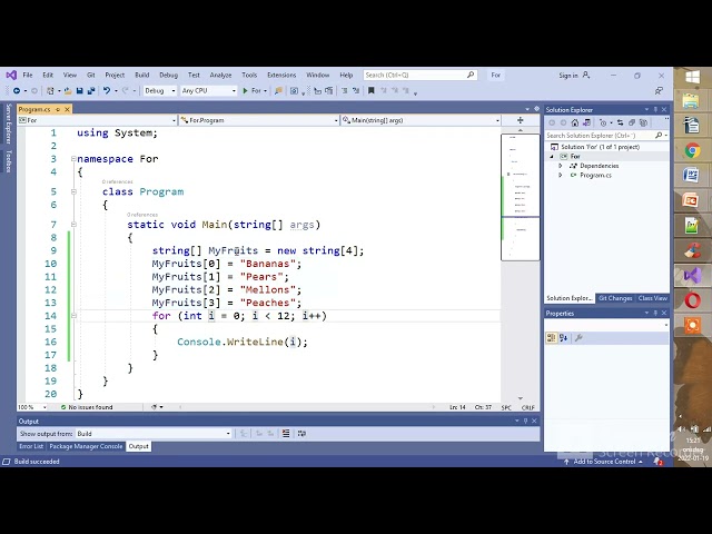 A for loop printing array elements