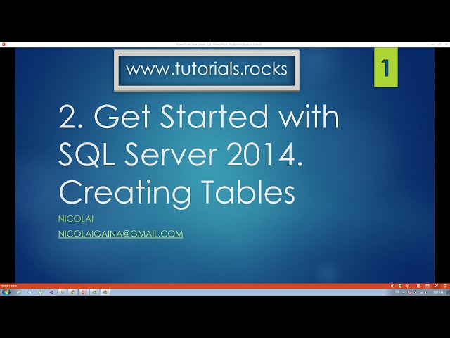 SQL Server 2014. How to create tables