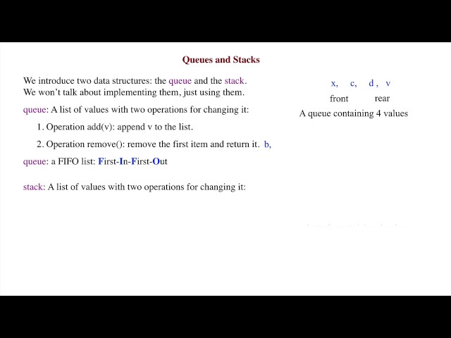 ALG03. The queue and the stack