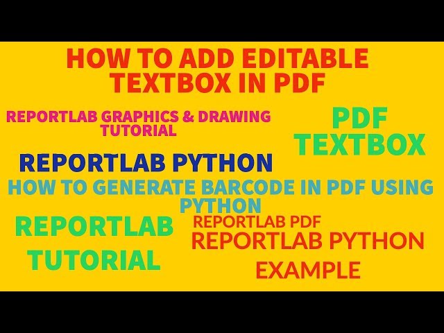 REPORTLAB|REPORTLAB PYTHON TUTORIAL|How To Add Textbox In Pdf File Using Python|PART:44