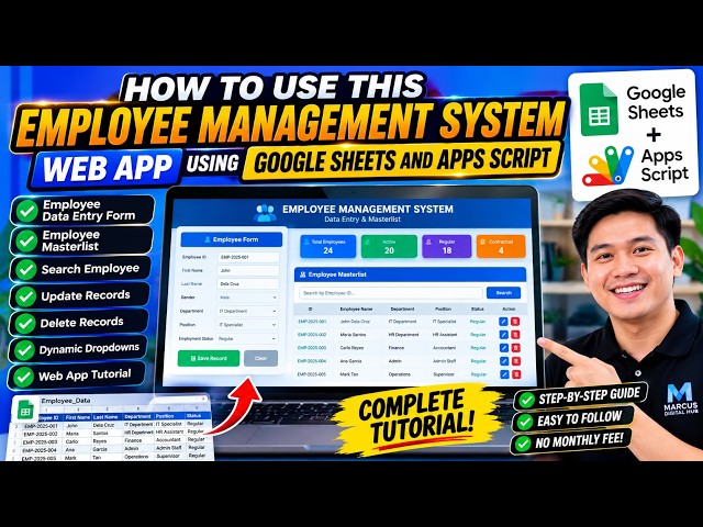 How to Use This Employee Management System Web App Using Google Sheets and Apps Script