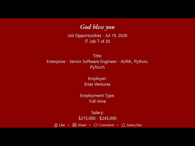 Daily IT Jobs Opportunities 2026-07-19