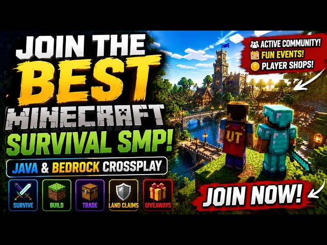 🔥 Join the BEST Minecraft Survival SMP! Java & Bedrock Crossplay