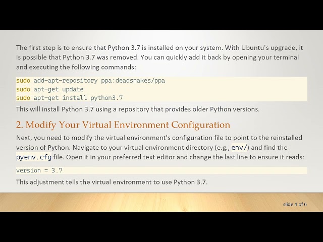 Resolving the python 3.7 venv Issues After Upgrading to Ubuntu 20.04