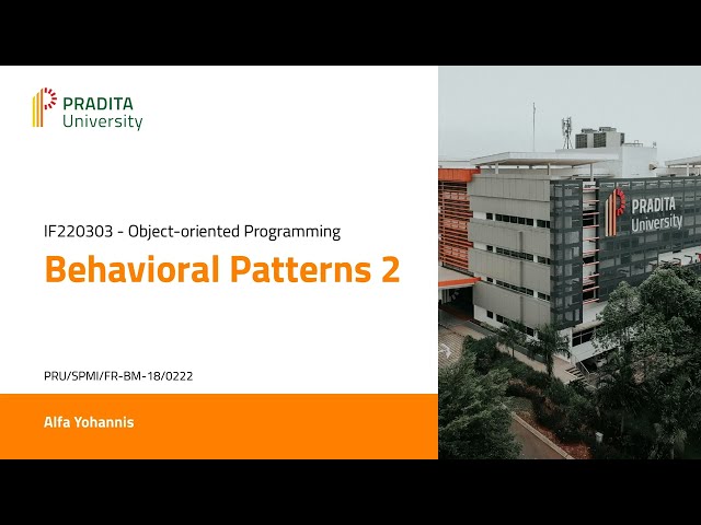 Pm Berorientasi Objek-Behavioral Patterns: Mediator, State, Chain of Responsibility,Template Method