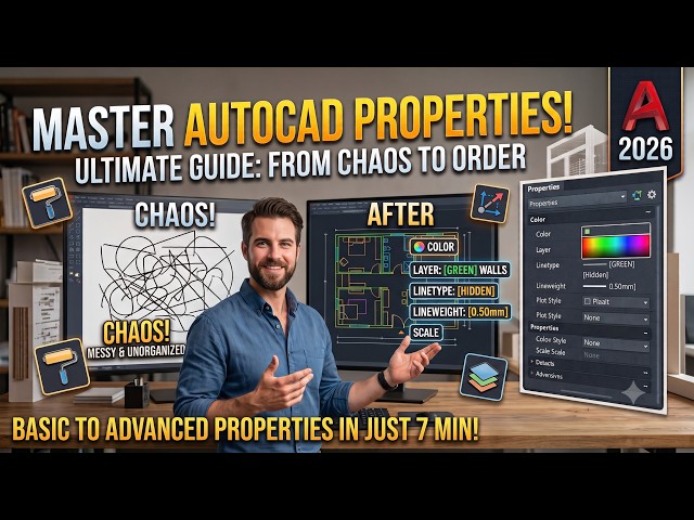 Fix Messy Drawings | Master AutoCAD 2026 Properties in 7 Minutes! (Basic to Advanced)