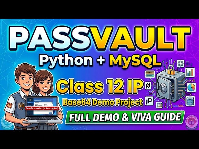 PassVault: Class 12 IP Python Project with MySQL, Tkinter, Pandas & Matplotlib! |Full Demo