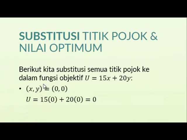 Program Linear: Langkah 5 dan 6 Substitusi Titik Pojok & Nilai Optimum
