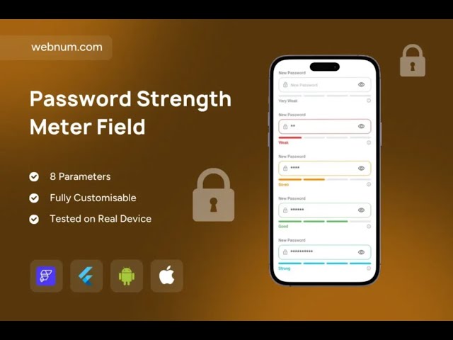 FlutterFlow Password Strength Meter Field 🛡️ Real-Time Strength Bar + Labels 🔐