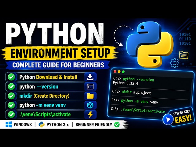 Python Environment Setup Tutorial | Download, Install & Create Virtual Environment