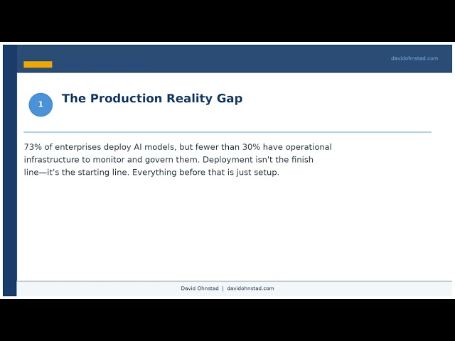 David Ohnstad — ML Models in Production: Why Enterprise AI Projects Stall