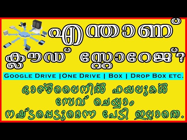 What Is Cloud Storage | Google Drive, One Drive, I Cloud Etc  | MALAYALAM | NIKHIL KANNANCHERY