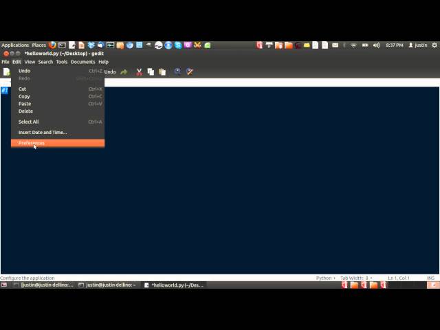 create python hello world program in Ubuntu 12.04