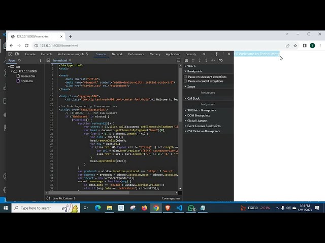 Tailwind class is not working after installation and configuring tailwind .config.js file on browser