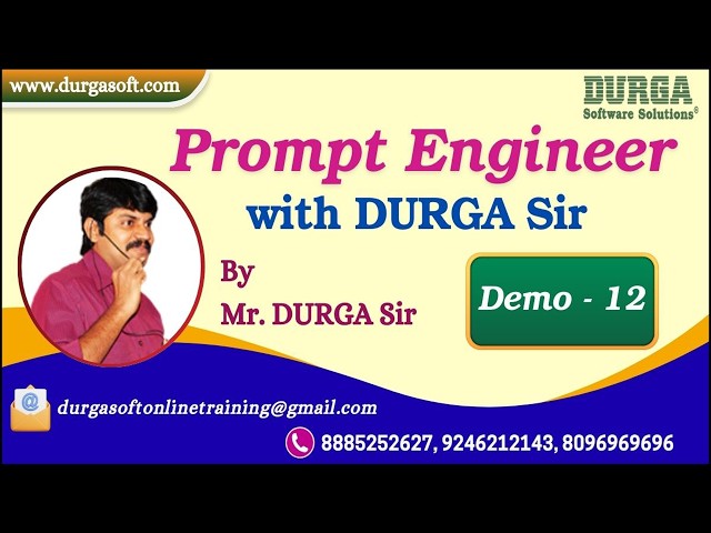 Prompt Engineer with DURGA Sir tutorials || Demo - 12 || by Mr. DURGA Sir On 14-02-2026 @7PM (IST)
