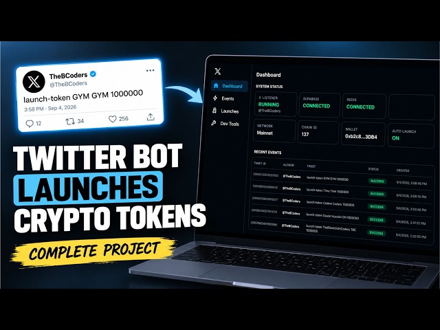 I Built a Twitter Bot That Launches Crypto Tokens Automatically Using Next.js  | Full Project