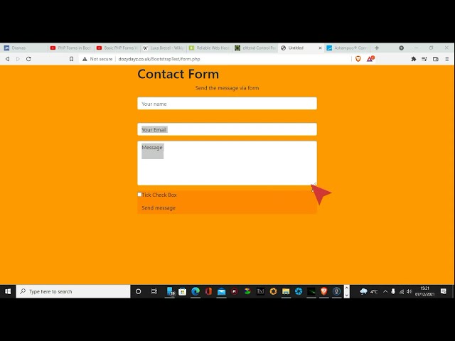 Simple Contact Form in Bootstrap Studio