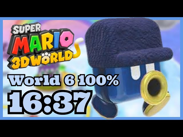 Super Mario 3D World (Switch 2) World 6 100% RTA Speedrun in 16:37 (WR)