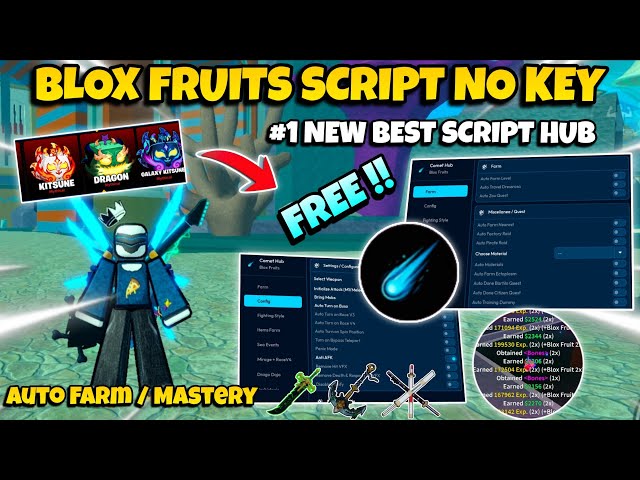 New Blox Fruits Script No Key - Auto Farm, Dungeon, Raid, Auto Trial V4, Fruit Sniper, Bosses & More