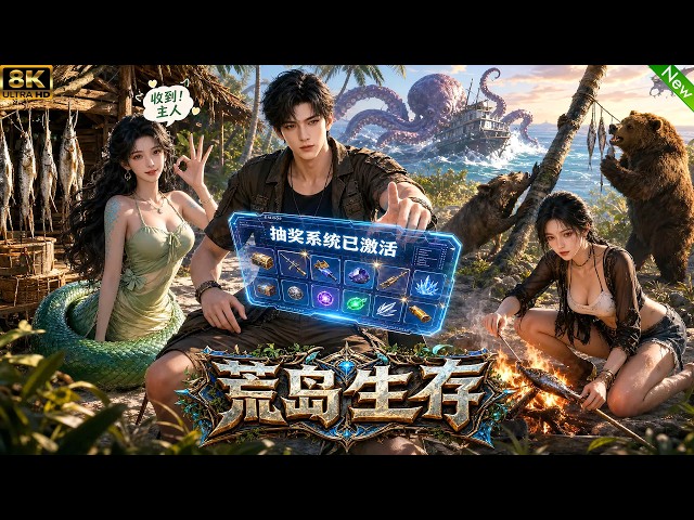 🏝️🏝️全球10亿人被传送到荒岛求生！意外激活抽奖系统，逆袭成为荒岛霸主！超级好看海岛生存动漫！ #动漫 #穿越