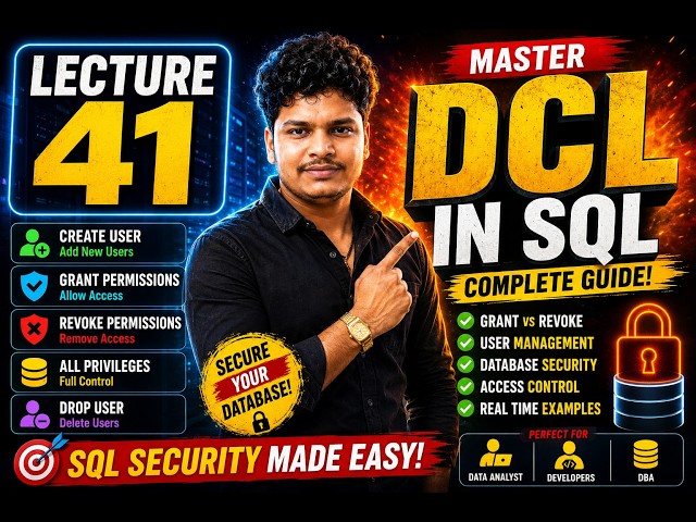 Lecture 41 | DCL in SQL Explained | GRANT, REVOKE & CREATE USER Commands | Comedy Ka Pitara By Gopal
