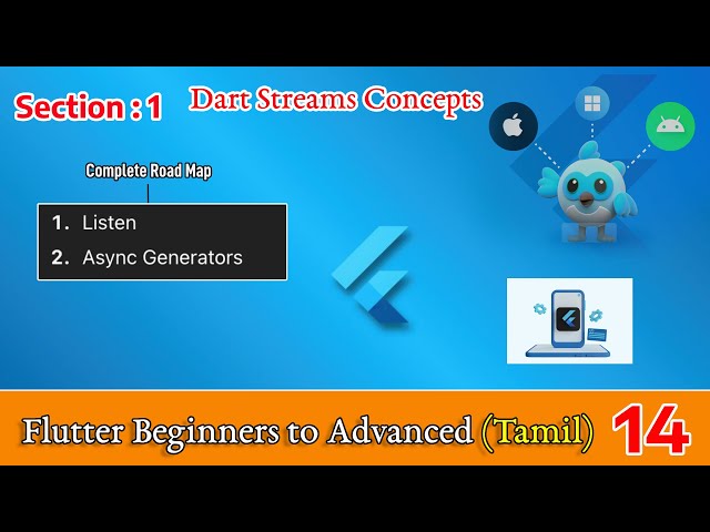 Streams Concepts Async Generators Tamil Dart Programming Flutter Beginners to Advanced | Dilip Coder