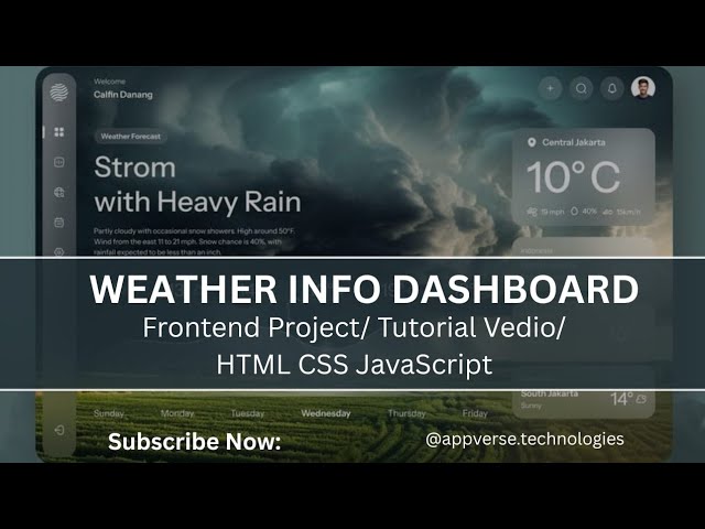 Build Weather Info Dashboard | Real-Time API  Project | Tutorial With HTML, CSS & JavaScript 