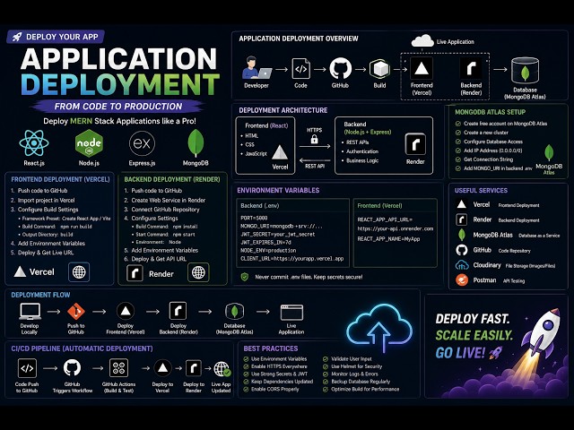 Deploy MERN Stack App to Production | React, Node.js, MongoDB, Vercel & Render (2026)
