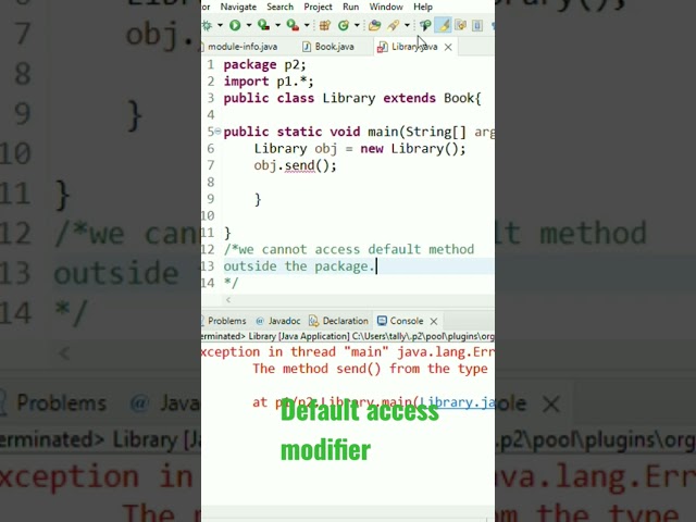 default access modifier in java
