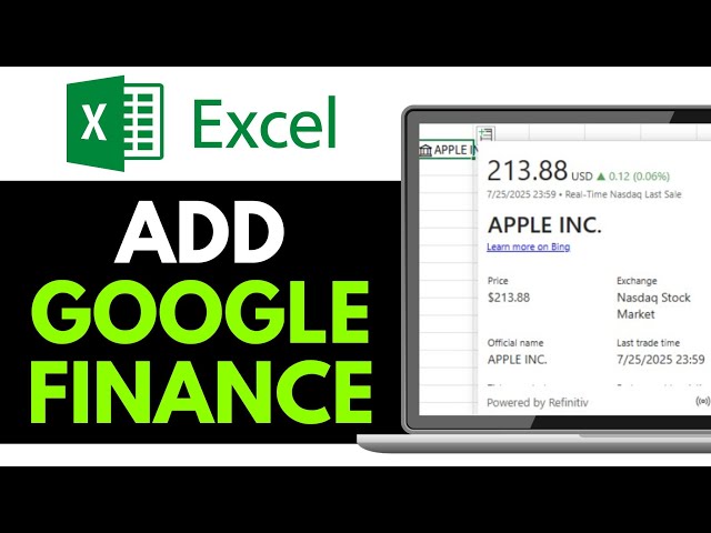 How to Add Google Finance in Excel 2025 (QUICK & EASY)