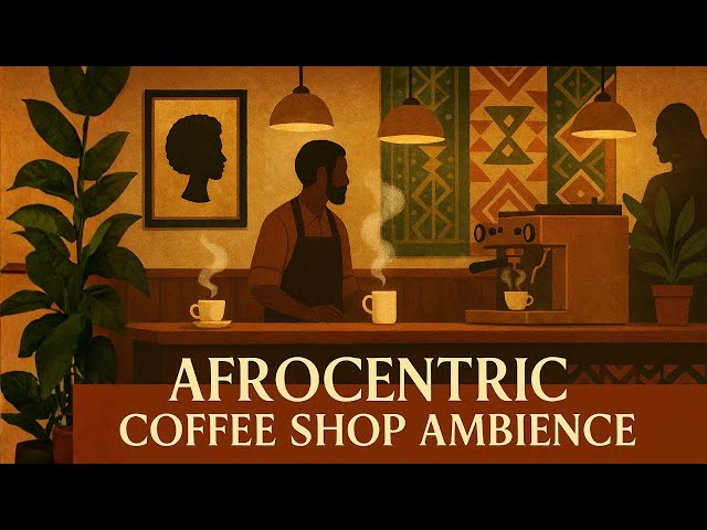 Black Afrocentric Coffee Shop Ambience ☕ Cozy Winter Café Wallpaper | Relaxing Jazz & Warm Vibes
