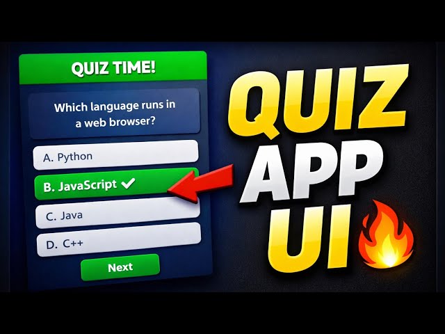 Build a Quiz App Step by Step | HTML CSS Quiz UI (Part 1)