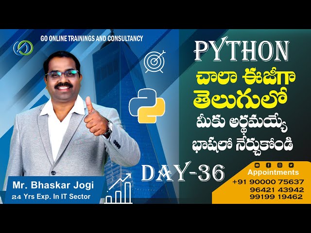 Python Telugu Class-36 | Exception Handlings and Logging | Bhaskar Jogi | Go Online Trainings