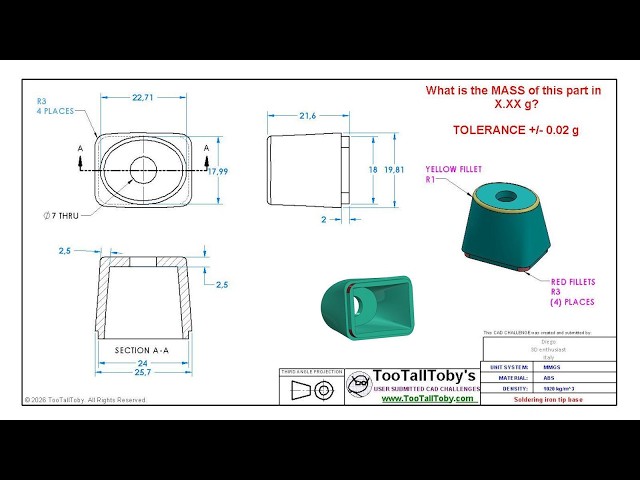 Freecad  / Too Tall Toby Practice Model USCC-0017
