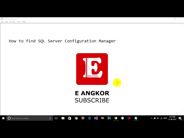 How to find SQL Server Configuration Manager in Windows 10