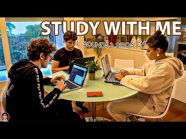 3 HOUR STUDY WITH ME | Friends, 10-min Break, Nature Sounds, Background Noise, Study Group