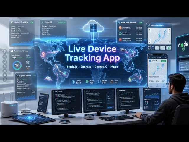 📍🔥Live Device Tracking Application Using Node.js, Express & Socket.IO with Maps | Backend Project