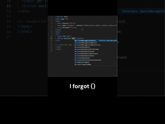 How to add speech #coding #vscode  #programming #javascript #css #web #html #webdevelopment #website