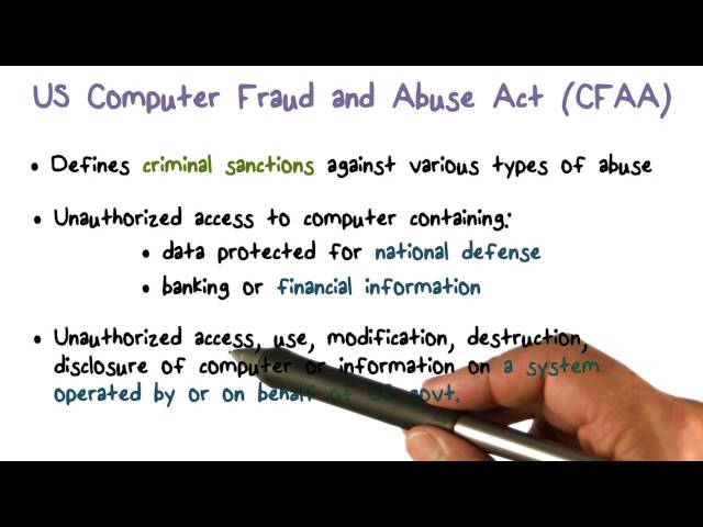 US Computer Fraud and Abuse Act (CFAA)