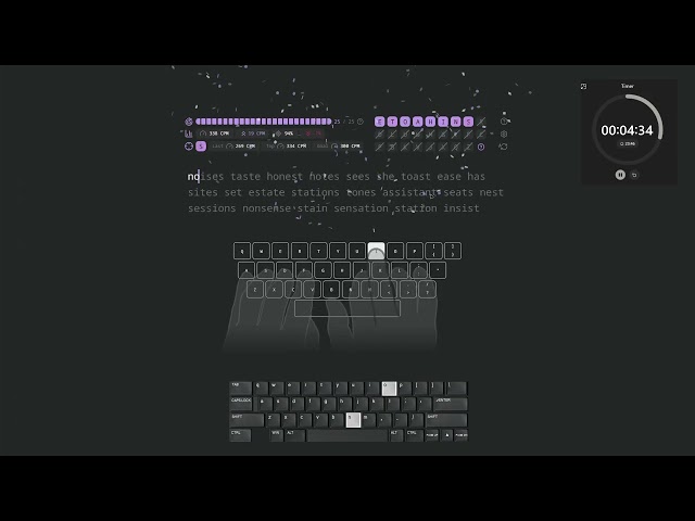 X45 day of training, 10 finger typing on the keyboard