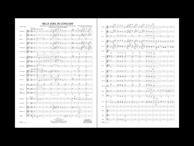 Billy Joel In Concert (Piano Man, Uptown Girl & more) | Arr. Paul Murtha