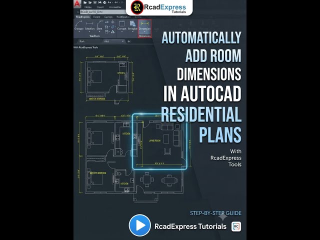 Automatically Add Room Dimensions in AutoCAD Residential Plans | RcadExpress Tutorials