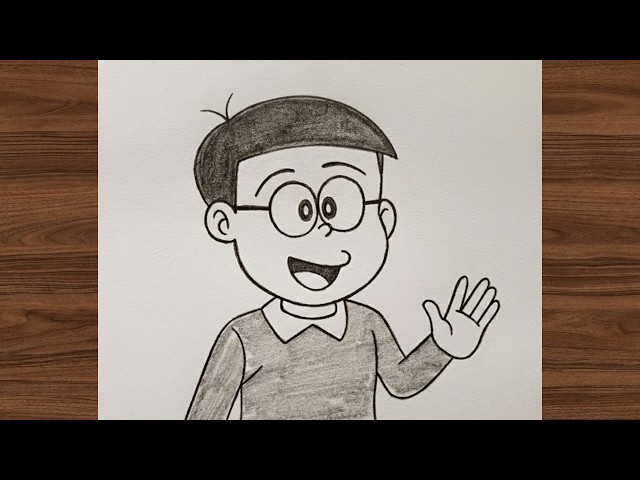 Drawing Nobita Nobi from Doraemon | Easy Pencil Sketch Tutorial