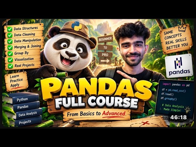 Pandas Full Course 2026 | Data Analysis Complete Guide