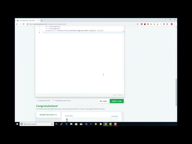 HackerRank Practice Python 42 Find Angle MBC