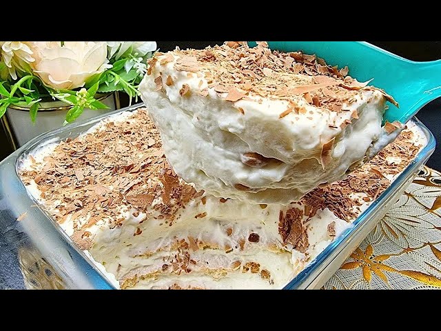 No-Oven and Flourless Dessert 😍 Ready in 1 Minute! Creamy and Easy 😍