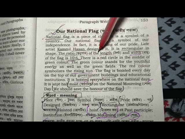 Our National Flag Paragraph | English Paragraph with Bangla Meaning | SSC, HSC & Class 6-10